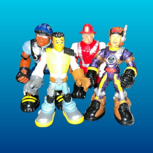 FP Rescue Heroes Jake Justice, Fireman, Ariel Flyer, Carlos Kitbash Figures B10 - Picture 4 of 4